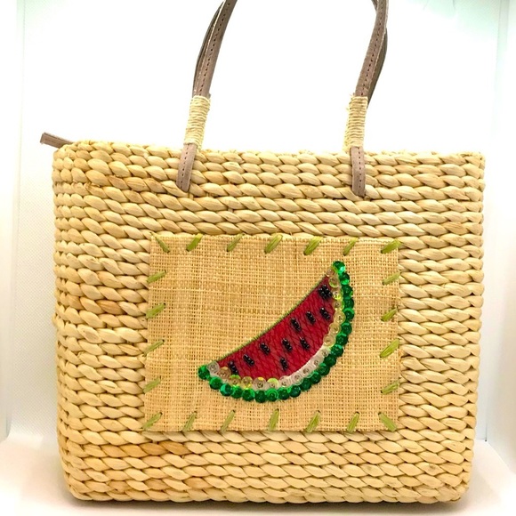 Straw Bag Watermelon Detail - Picture 2 of 6